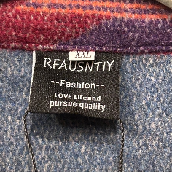 NWT Aztec Native American Colorful Print Shacket Size 2XL - Picture 8 of 12